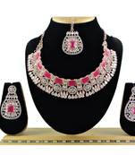 Red designer function wear ad necklace set
