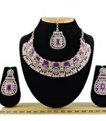 Purple designer function wear ad necklace set