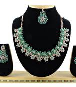 Green designer function wear ad necklace set