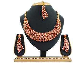 Green designer function wear ad necklace set 1