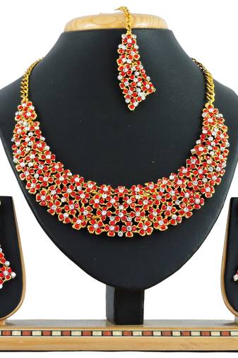 Green designer function wear ad necklace set