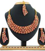 Green designer function wear ad necklace set