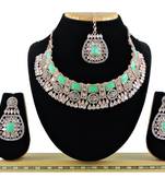 Green designer function wear ad necklace set