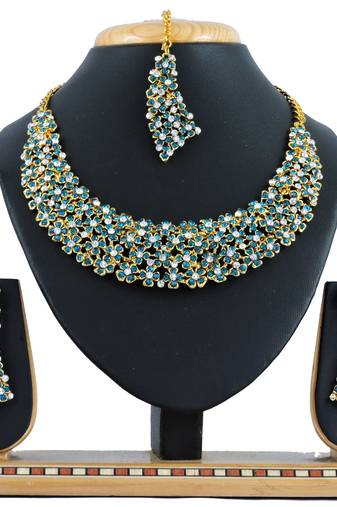 Turquoise designer function wear ad necklace set