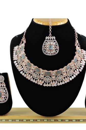 Grey designer function wear ad necklace set