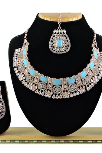 Turquoise designer function wear ad necklace set