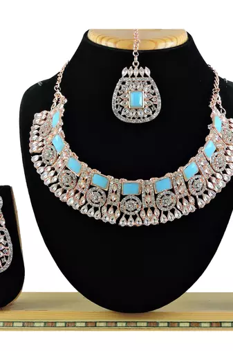 Turquoise designer function wear ad necklace set