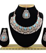 Turquoise designer function wear ad necklace set