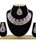Blue designer function wear ad necklace set