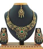 Green designer function wear ad necklace set