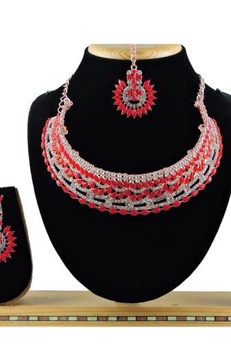 Green designer function wear ad necklace set