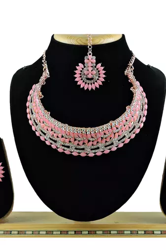 Grey designer function wear ad necklace set