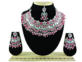 Red designer function wear ad necklace set 1