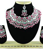 Red designer function wear ad necklace set