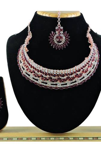 Blue designer function wear ad necklace set