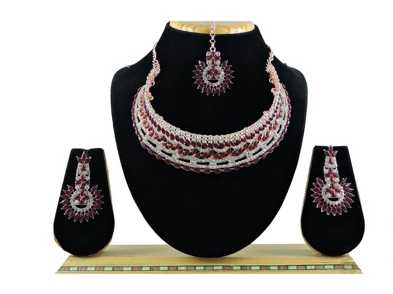 Blue designer function wear ad necklace set