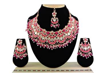 Red designer function wear ad necklace set 1