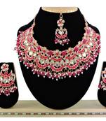 Red designer function wear ad necklace set