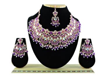 Purple designer function wear ad necklace set 1