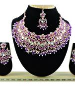 Purple designer function wear ad necklace set