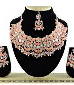 Orange designer function wear ad necklace set