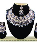 Blue designer function wear ad necklace set