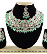 Green designer function wear ad necklace set