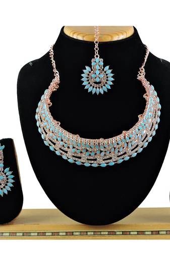 Red designer function wear ad necklace set