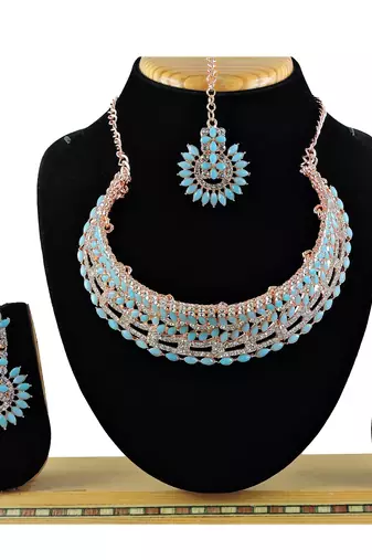 Red designer function wear ad necklace set