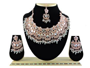 Grey designer function wear ad necklace set 1