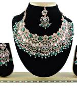 Green designer function wear ad necklace set
