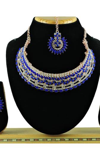 Red designer function wear ad necklace set