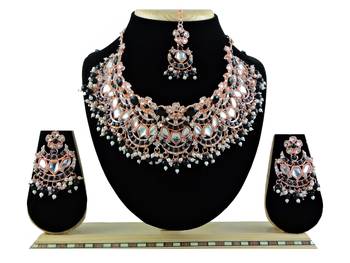 Black designer function wear ad necklace set 1