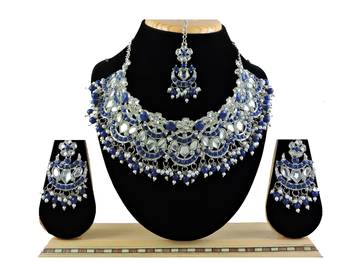 Blue designer function wear ad necklace set 1
