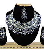 Blue designer function wear ad necklace set