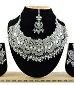 Grey designer function wear ad necklace set