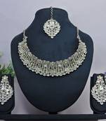 Orange designer function wear ad necklace set