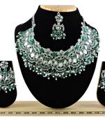 Green designer function wear ad necklace set