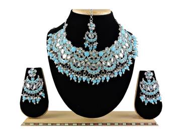Turquoise designer function wear ad necklace set 1