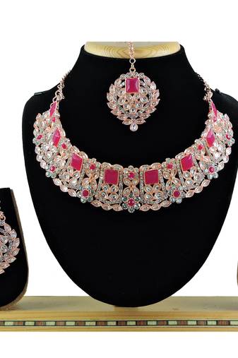 Grey designer function wear ad necklace set