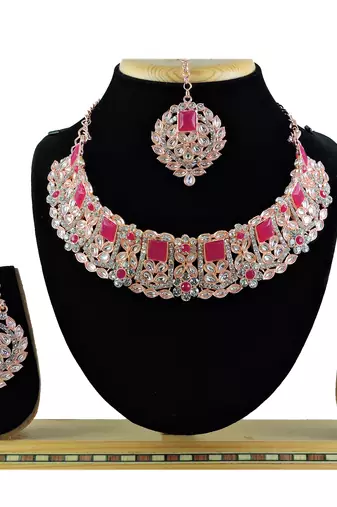 Grey designer function wear ad necklace set