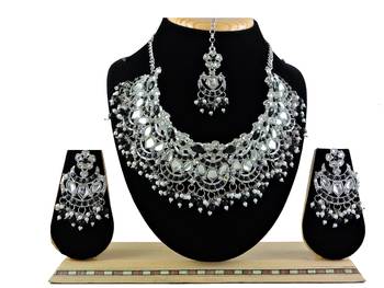 Black designer function wear ad necklace set 1