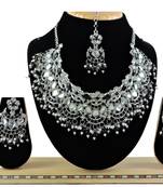 Black designer function wear ad necklace set