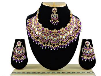 Purple designer function wear ad necklace set 1