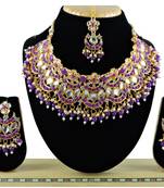 Purple designer function wear ad necklace set