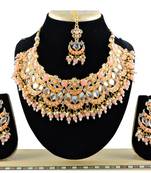 Orange designer function wear ad necklace set