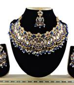 Blue designer function wear ad necklace set