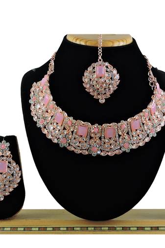 Blue designer function wear ad necklace set