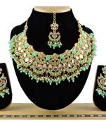 Green designer function wear ad necklace set