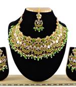Green designer function wear ad necklace set